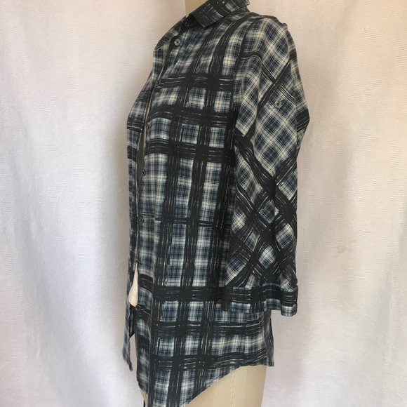 Burberry Brit blouse blue/black button up blouse - Picture 2 of 8